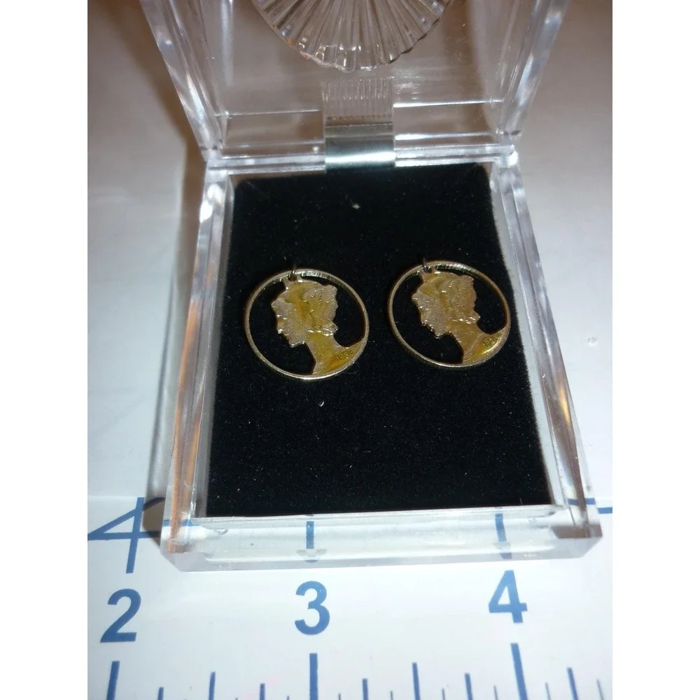 1944 Cut Out Mercury Dime Silver‎ Coin Dangle Earrings